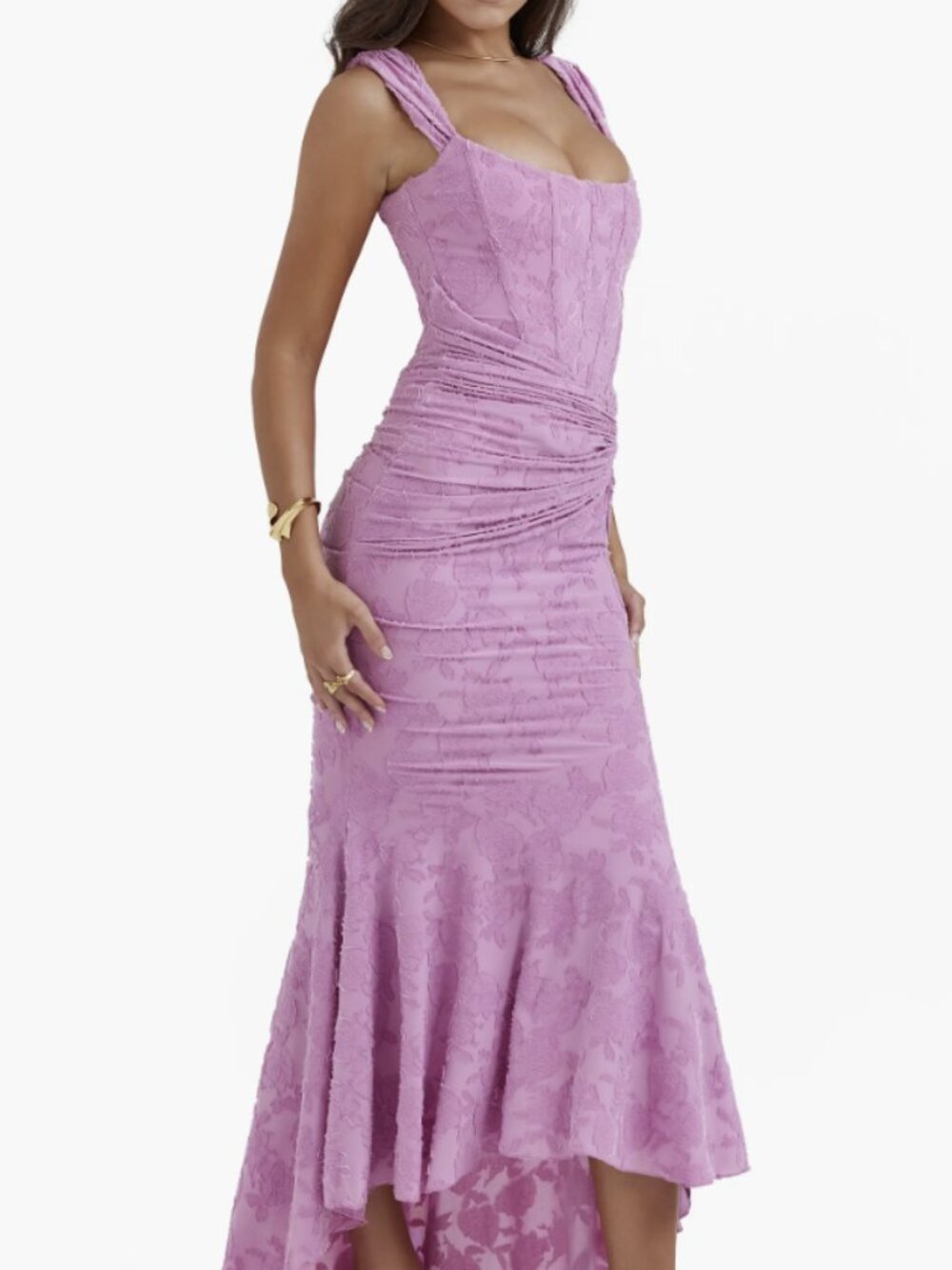 NWT House of CB Cesca Rose Pink Floral Maxi Dress - Picture 2 of 4
